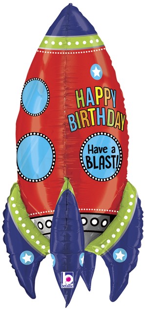 Шар 3D Ракета, С Днем Рождения! (Grabo)