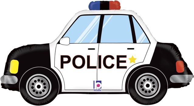 Шар, Полицейская Машина, Белый с Чёрным