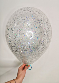Шар с конфетти, Стружка, Серебро