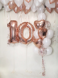 Набор, Розовое золото с белым