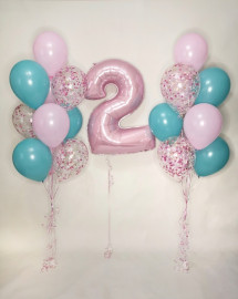 Набор розовый с бирюзовым