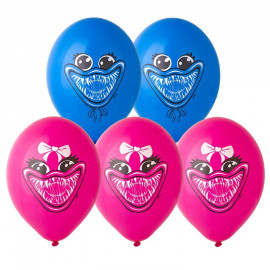 Шар (12''/30 см) Зубастики, (Хагги Вагги), Синий/Фуше