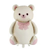 Мишка с бантом, бежевый