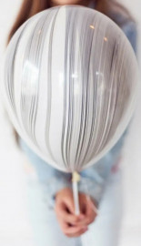 Шар (12''/30 см), Супер Агат Черно-Белый