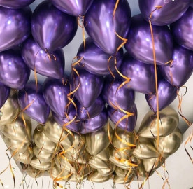 Шары под потолок, Хром, 55шт