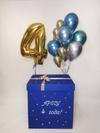 Коробка с шарами хром